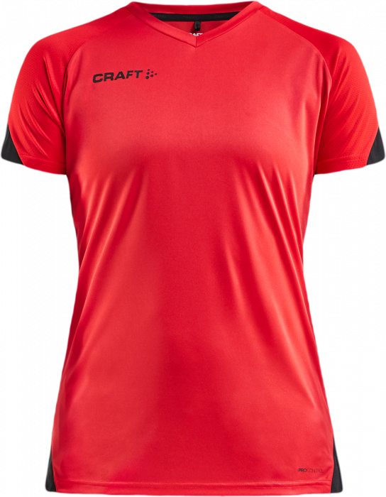 Craft - Pro Control Impact Tee Women - Bright Red & schwarz